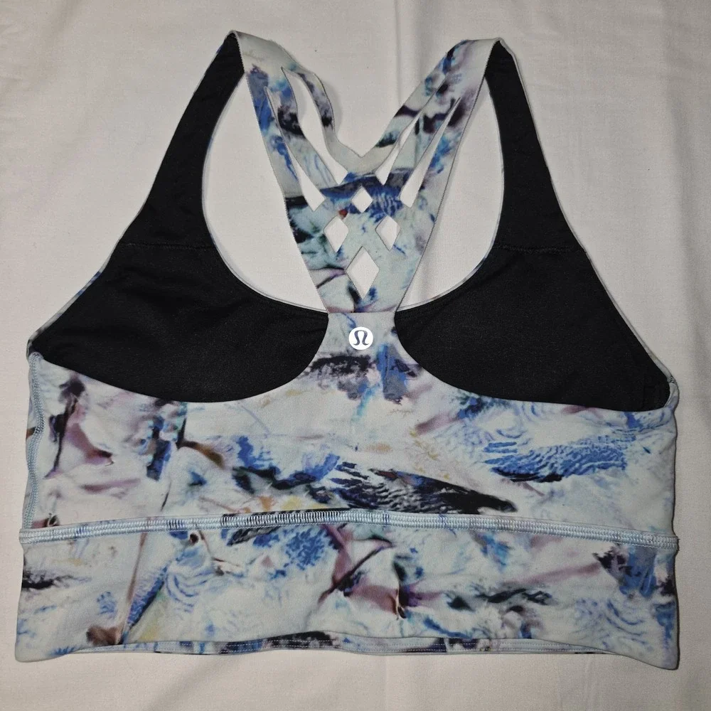 Lululemon Athletica Size 8 Free To Be Mind Over Miles Light Blue Sports Bra